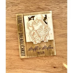 Holz Schild „Liebe bis in die Unendlichkeit“ I Hochzeit, Jubiläum, Valentinstag I Namen Datum