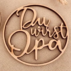 Holz-Anhänger „Du wirst Oma/Opa“, Schwangerschaft verkünden