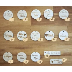 Holzanhänger mit Gravur – Geschenkidee aus Holz – Geschenkanhänger Weihnachten, Geburtstag, Hochzeit, Anhänger aus Holz