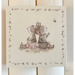 Holzbild, Hasenpärchen, zum Aufhängen oder Aufstellen; Ostern