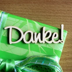 Holz-"Danke!"-Schriftzug