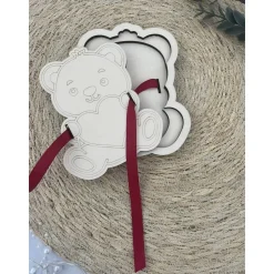 Holz-Geschenkbox – Perfekt für Geldgeschenke & Gutscheine, Geldgeschenk, Gutscheinbox, Teddy Bär