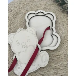 Holz-Geschenkbox – Perfekt für Geldgeschenke & Gutscheine, Geldgeschenk, Gutscheinbox, Teddy Bär