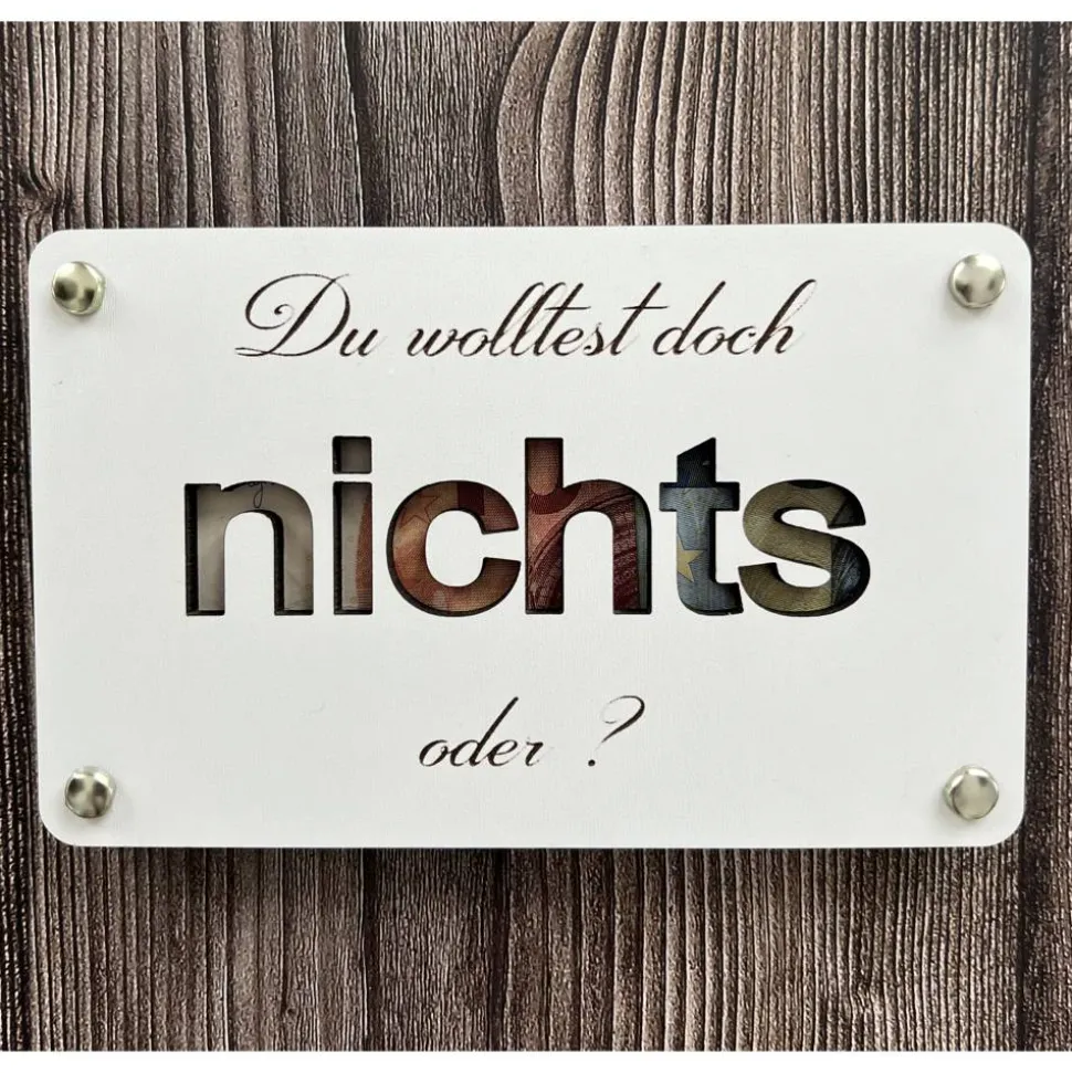 Holzgrußkarte Geburtstag, Geldgeschenk aus Holz, verschiedene Farben