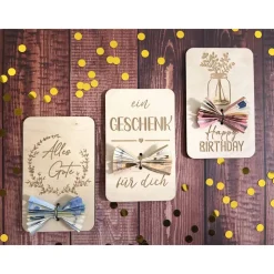 Holzgrußkarten Geburtstag, Geldgeschenk Geburtstag