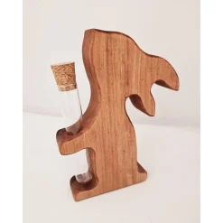 Holzhase für Ostern, Osterhase, Vase, Osterdeko, Dekoration, Frühling, Reagenzglas