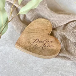 Holzherz rustikal BLAKE Paar Hochzeit personalisiert mit Namen