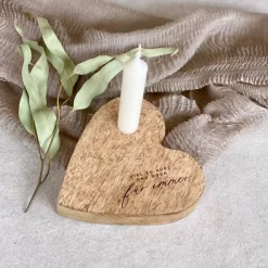 Holzherz rustikal BLAKE Viel zu kurz und doch für immer. Trauerkerze Gedenkkerze Trauerlicht