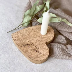 Holzherz rustikal BLAKE Viel zu kurz und doch für immer. Trauerkerze Gedenkkerze Trauerlicht