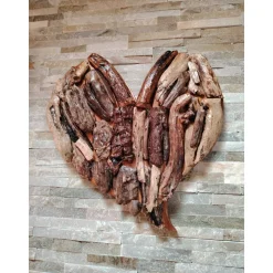 Holzherz XL- Wandschmuck, Wanddeko aus Holz - Wandbild mit Schwemmholz für innen und außen.