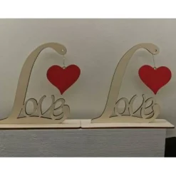Holz-Herzaufsteller ︎ Love mit Herz ︎ ein ausgefallenes Mitbringsel, Tischdekoration, Muttertagsgeschenk