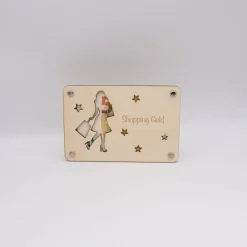 Holzkarte - Geschenkkarte -  Geldgeschenk Shopping
