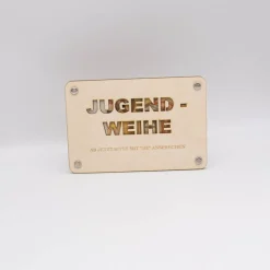 Holzkarte - Geschenkkarte -  Geldgeschenk zur Jugendweihe