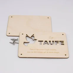 Holzkarte - Geschenkkarte -  Geldgeschenk zur Taufe