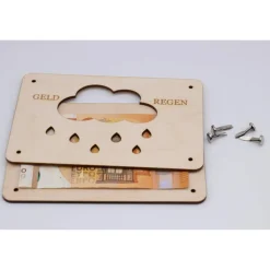 Holzkarte - Geschenkkarte Geldregen