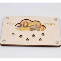 Holzkarte - Geschenkkarte Geldregen