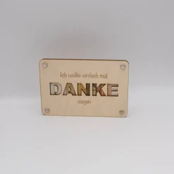 Holzkarte - Geschenkkarte -  Geldgeschenk Danke sagen
