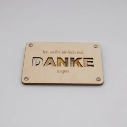 Holzkarte - Geschenkkarte -  Geldgeschenk Danke sagen