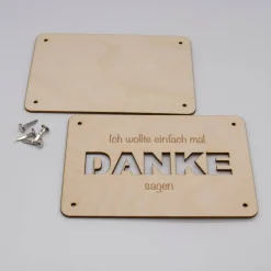 Holzkarte - Geschenkkarte -  Geldgeschenk Danke sagen