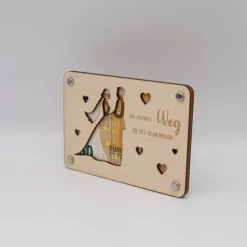 Holzkarte - Geschenkkarte -  Geldgeschenk zur Hochzeit