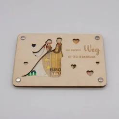 Holzkarte - Geschenkkarte -  Geldgeschenk zur Hochzeit
