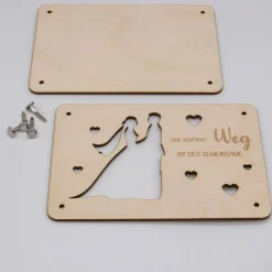 Holzkarte - Geschenkkarte -  Geldgeschenk zur Hochzeit