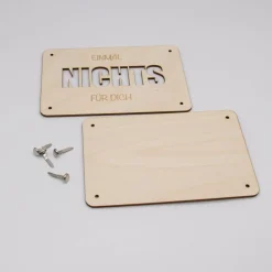 Holzkarte - Geschenkkarte -  Geldgeschenk NICHTS