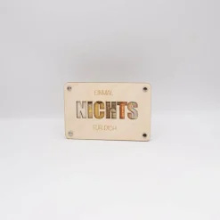 Holzkarte - Geschenkkarte -  Geldgeschenk NICHTS