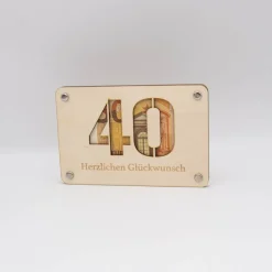 Holzkarte - Geschenkkarte -  Geldgeschenk zum runden Jubiläum