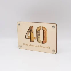 Holzkarte - Geschenkkarte -  Geldgeschenk zum runden Jubiläum