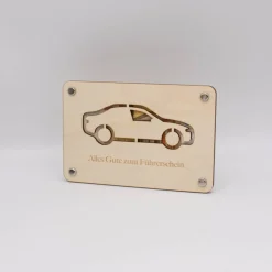 Holzkarte - Geschenkkarte -  Geldgeschenk Führerschein