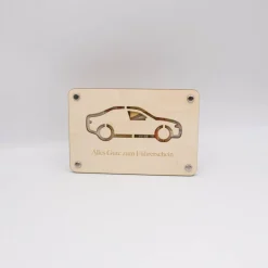 Holzkarte - Geschenkkarte -  Geldgeschenk Führerschein