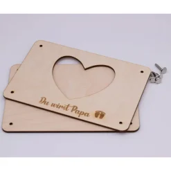 Holzkarte zur Schwangerschaftsverkündung - Ultraschallbild  ( 10 x 15 cm )