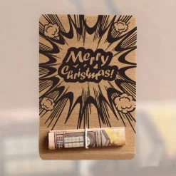 Holzkarten Geldgeschenk - Nachhaltige Geschenkideen im Postkartenformat für Taufe oder Geburtstag als Grußkarte