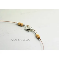 Holzkette – Herz auf Draht Furnierschichtholz Mahagoni Ahorn II