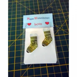 Holzknopf Weihnachtssocke grün 1 Stk.