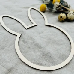 Holzkranz "Hasenkopf", natur, Fensterdeko, Türkranz