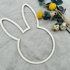 Holzkranz "Hasenkopf", natur, Fensterdeko, Türkranz