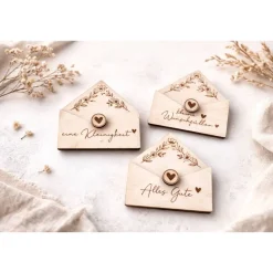 Holz-Kuvert als Geldgeschenkverpackung – gravierte Geschenkverpackung aus Holz