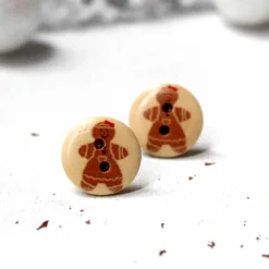 Holzohrstecker Lebkuchenmädchen • Ohrringe | Ohrschmuck | Weihnachten