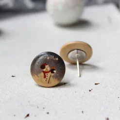 Holzohrstecker Schneemann • Ohrringe | Ohrschmuck | Weihnachten