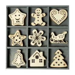 Holzornamente Sweet Xmas 45-teilig