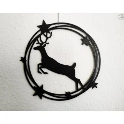 Holzring Rentier, schwarz