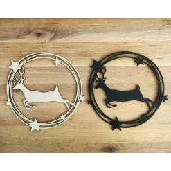 Holzring Rentier, schwarz