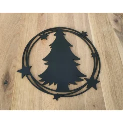 Holzring Tannenbaum, schwarz