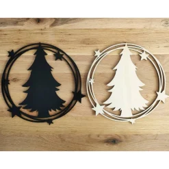 Holzring Tannenbaum, schwarz