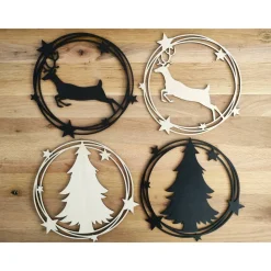 Holzring Tannenbaum, schwarz