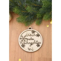 Holzscheibe personalisiert Mein erstes Weihnachten Christbaumschmuck aus Holz Baby gravierte Meilensteinkarte aus Holz