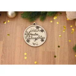 Holzscheibe personalisiert Mein erstes Weihnachten Christbaumschmuck aus Holz Baby gravierte Meilensteinkarte aus Holz
