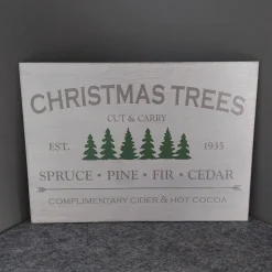 Holzschild "Christmas Trees"